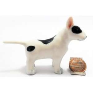 Dollhouse Miniature Elegant Standing Bull Terrier Dog Ceramic Figurine