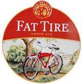 Fat Tire Beer   New Belgium Brewing   Large Round Metal Sign ( Tin 