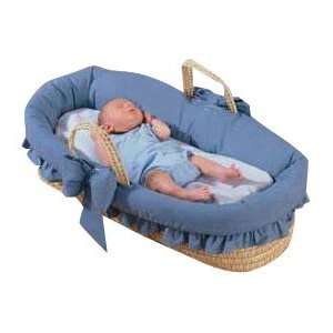  Baby Doll Bedding Denim Moses Basket, Blue Baby
