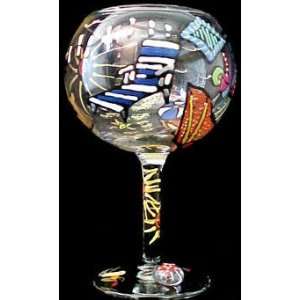  Beach Party Design   Hand Painted   Grande Goblet   17.5 