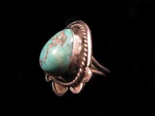 VINTAGE BIG OLD PAWN NAVAJO NATIVE AMERICAN TURQUOISE STERLING SILVER 
