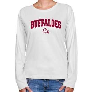 West Texas A&M Buffalo Ladies White Logo Arch Long Sleeve Classic Fit 
