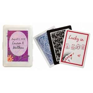 Wedding Favors Violet Floral Design Personalized Playing Card Favors 