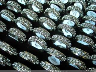 Wholesale 30pcs Chains Spin Stainless Steel Rings  