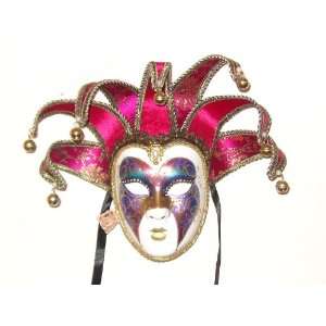  Hot Pink Jolly Arco Venetian Mask