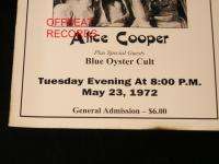 Alice Cooper/Blue Oyster Cult ORIGINAL 5/23/72 Tifton, GA Concert 