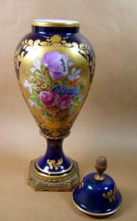 LIMOGES Antique Hand Painted Floral Urn/Vase HandSigned  
