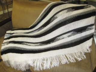 New Handmade Afghan Throw Blanket quilt black & white Soft  