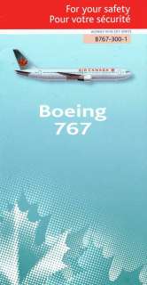 Air Canada Safety Card Boeing 767 B767 300 1 Tri fold  