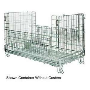  Folding Wire Container With Casters And Security Top 