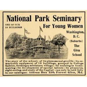  1907 Ad National Park Seminary Girl Glen School Wash DC 