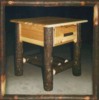 Amish Rustic Hickory Log Bed Bedroom Cabin Furniture  