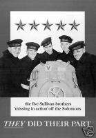The five Sullivan brothers USS Juneau WWII 1942 Poster  