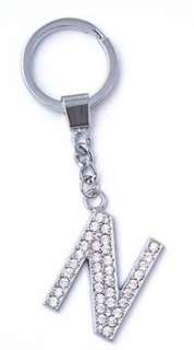  Rhinestone Crystal Letter N Key Ring Clothing