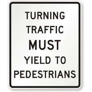 Lyle LR10 15 30DA Turning Traffic Must Yield To Pedestrians Diamond 