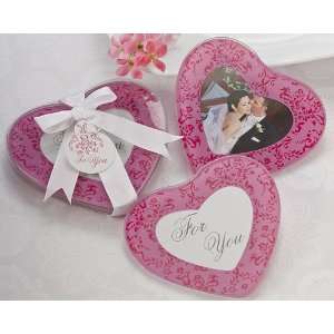  Pretty in Pink Heart Glass Photo Coasters (Set of 2 