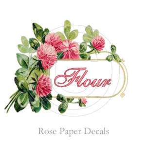 Vintage Shabby Chic Red Floral Kitchen Labels Decals  