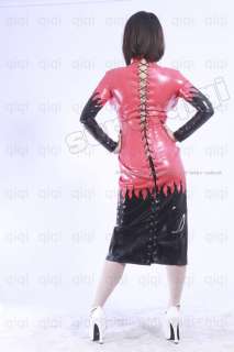 Latex/rubber .45mm Flame Inflatable Chest Dress lace up  