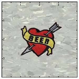  love beer heart tattoo iron on patch applique Everything 