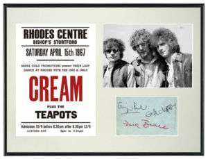 Cream Eric Clapton Memorabilia Poster & Autographs  