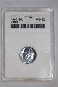 1960 US Mint Proof Silver Roosevelt Dime PF67 ANACS  