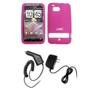  EMPIRE Hot Pink Silicone Skin Cover Case + Car Charger 