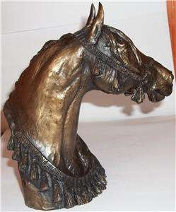ANGLO ARAB HORSE HEAD BUST Cold Cast Bronze STATUE Sculpture David 