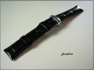 20mm BLACK W/BUTTERFLY WATCH BAND,STRAP FITS MICHELE  