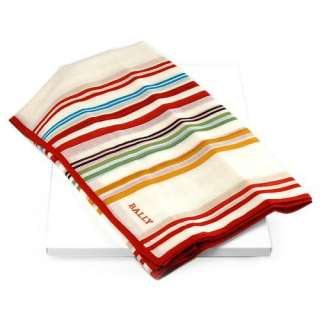 NEW AUTH Bally Scarf 100% Cotton Stripes Women Ladies  