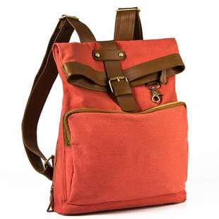 Womens Fashion Red Canvas Backpack Handbag Purse A22  