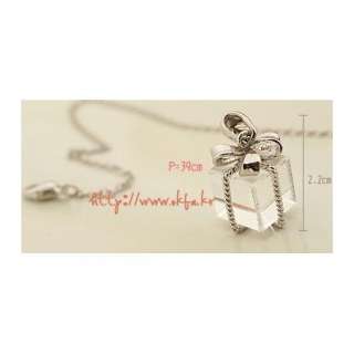 New 2011 Bow Gift Box Necklace Accessory Hot Sale Silver a67  