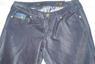 Women Express Jeans Stella Bootcut Blinged Shiny Wet 6  