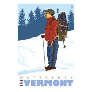  Snow Hiker, Waterbury, Vermont Giclee Poster Print