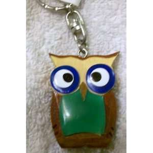  Wooden Hand Crafted Wise Owl Key Ring, Key Chain, Key Holder 