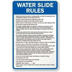  Water Slide Rules Sign Engineer Grade, 36 x 24 Office 