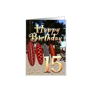 15th birthday Surfing Boards Beach sand surf boarding palm trees surf 