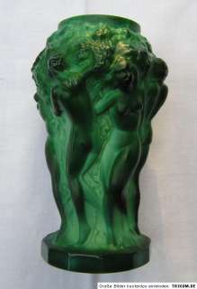 Vase, Gablonz v. 1920, Entwurf C. Schlevogt, Malachit  
