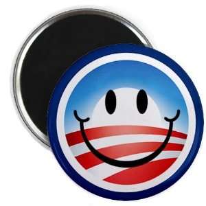   Barack OBAMA Smiley Face Campaign Logo 2.25 inch Fridge Locker Magnet