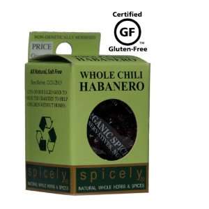 Spicely All Natural and Certified Gluten Free Whole Chili Habanero 