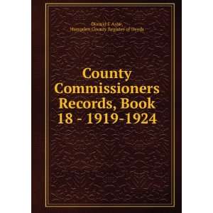   18   1919 1924 Hampden County Register of Deeds Donald E Ashe Books