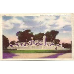   Vintage Postcard Fountain of Time   Washington Park   Chicago Illinois