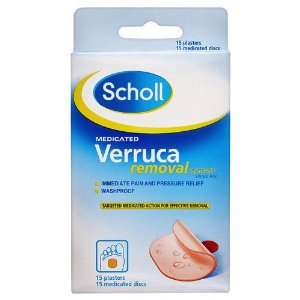  SCHOLL MEDICATED VERRUCA REMOVAL SYSTEM 15 MEDICATED DISCS 