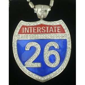  INTERSTATE #26 BLING ICED OUT HIP HOP CHARM N CHAIN 