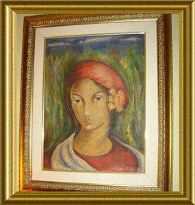 CUBA AUTHENTIC SUPERB PORTRAIT OIL PAINTING,DONE & SIGNED ON THE LOWER 