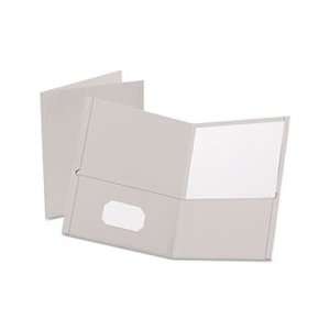    Pocket Portfolio, Embossed Leather Grain Paper, Gray