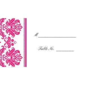  Hot Pink Damask Wedding Seating Placecards Business Cards 