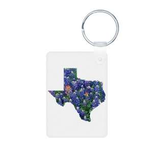  Aluminum Photo Keychain Bluebonnets Texas Shaped 