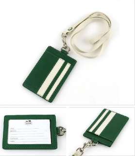 NEW**COACH GREEN　ID Holder　Leather Lanyard Card Case F60938 