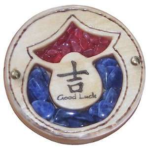 Magic Unique Gemstone and Wooden Amulet Good Luck Magnet In Sodalite