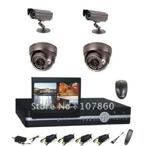  4ch stand alone dvr with monitor kit cctv dvr kit with 